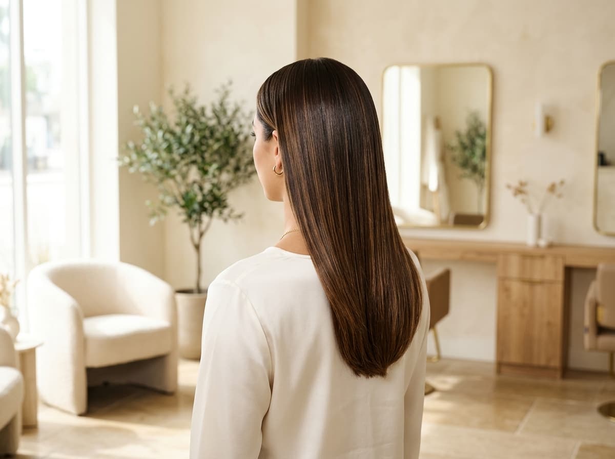 Hnědé vlasy s caramel balayage