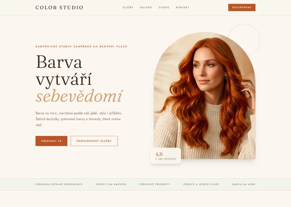 Ukázkový koncept Color Studio — desktop